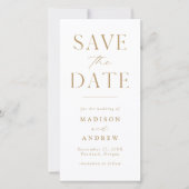 Modernes Elegantes Gold Foto Save the Date (Vorderseite)