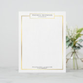 Modernes elegantes Gold gerahmt Briefbogen (Stehend Vorderseite)