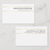 Modernes elegantes Gold gestreift Luxus Design Tre Visitenkarte (Vorne/Hinten)