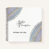Modernes elegantes Gold Lavender Geode Agate Noteb Notizblock (Vorderseite)