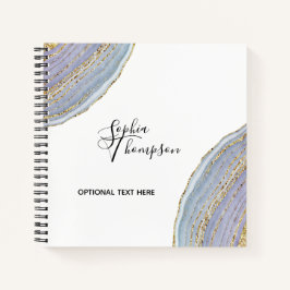Modernes elegantes Gold Lavender Geode Agate Noteb Notizblock