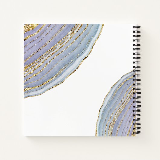 Modernes elegantes Gold Lavender Geode Agate Noteb Notizblock (Rückseite)