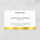 Modernes, elegantes Gold Personalisiert schlicht Visitenkarte (Rückseite)