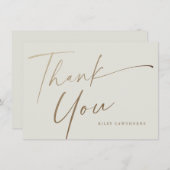 Modernes elegantes Gold Script Boho Brautparty Dankeskarte (Vorne/Hinten)