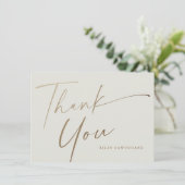 Modernes elegantes Gold Script Boho Brautparty Dankeskarte (Stehend Vorderseite)