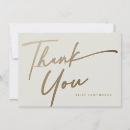 Modernes elegantes Gold Script Boho Brautparty Dankeskarte