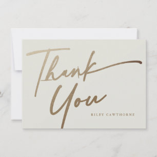 Modernes elegantes Gold Script Boho Brautparty Dankeskarte