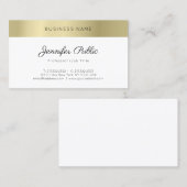 Modernes elegantes Gold Sleek Beruflich Schlicht Visitenkarte (Vorne/Hinten)