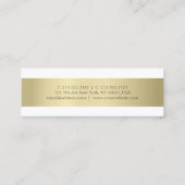 Modernes elegantes Gold Sleek Schlicht Beruflich Mini Visitenkarte (Rückseite)
