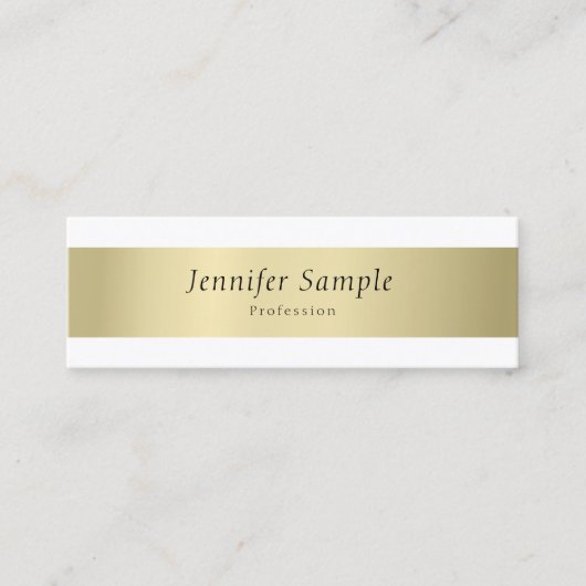 Modernes elegantes Gold Sleek Schlicht Beruflich Mini Visitenkarte (Vorderseite)