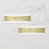 Modernes elegantes Gold Sleek Schlicht Beruflich Mini Visitenkarte (Vorne/Hinten)