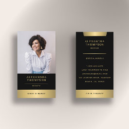 Modernes elegantes Gold Stripe CEO Berufliches Fot Visitenkarte