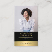 Modernes elegantes Gold Stripe CEO Berufliches Fot Visitenkarte (Vorderseite)