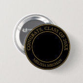 Modernes, elegantes Gold Typografy Graduate Foto G Button (Vorne & Hinten)