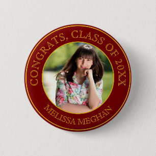 Modernes, elegantes Gold Typografy Graduate Foto G Button