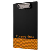 Modernes elegantes Gold Zigzag Company Logo Klemmbrett (Links)