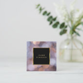 Modernes, elegantes Goldblau beruflich Quadratische Visitenkarte (Stehend Vorderseite)