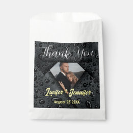 Modernes elegantes Golden Diamant Custom Foto Wedd Geschenktütchen