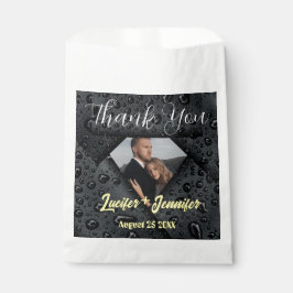 Modernes elegantes Golden Diamant Custom Foto Wedd Geschenktütchen