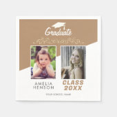 Modernes Elegantes Goldenes Ornament 2 Foto Abschl Serviette (Vorderseite)