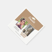 Modernes Elegantes Goldenes Ornament 2 Foto Abschl Serviette (Ecke)