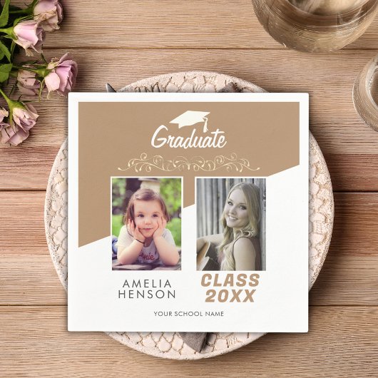 Modernes Elegantes Goldenes Ornament 2 Foto Abschl Serviette