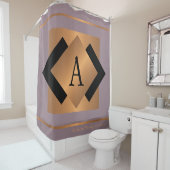 Modernes, elegantes, goldfarbenes mit Monogramm Sc Duschvorhang (Beispiel)