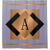 Modernes, elegantes, goldfarbenes mit Monogramm Sc Duschvorhang (Vorderseite)