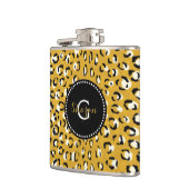 Modernes, elegantes, goldfarbenes Muster Flachmann (Links)