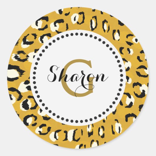 Modernes, elegantes, goldfarbenes Muster Runder Aufkleber (Vorderseite)