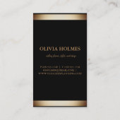 Modernes elegantes Goldfolien-Metall beruflich Visitenkarte (Rückseite)