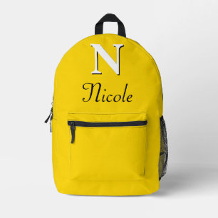 Modernes, elegantes, goldgelbes Monogramm Bedruckter Rucksack