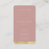 Modernes elegantes Goldhandgeschriebener Visitenkarte (Rückseite)