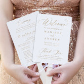 Modernes, elegantes Goldkalligrafie-Hochzeitsprogr Fächer