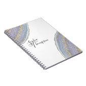 Modernes elegantes Goldlavendel Geode Notizblock (Rechte Seite)