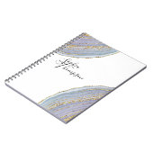 Modernes elegantes Goldlavendel Geode Notizblock (Linke Seite)