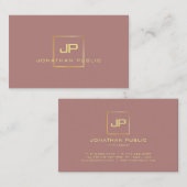 Modernes, elegantes Goldlook Monogram Beruflich Visitenkarte (Vorne/Hinten)