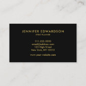 Modernes, elegantes Goldschwarz beruflich Visitenkarte (Rückseite)