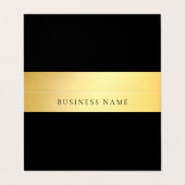 Modernes elegantes GoldSchwarz-weiße gefaltete Visitenkarten (Außenseite Aufgefaltet)