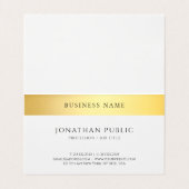 Modernes elegantes GoldSchwarz-weiße gefaltete Visitenkarten (Innenseite Aufgefaltet)