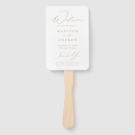 Modernes, elegantes Goldskriptprogramm Fächer (Vorderseite)