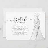 Modernes elegantes Gown-Brautparty Einladung (Vorderseite)