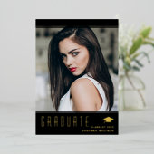 Modernes, elegantes Graduate Stilvolles Foto Folieneinladung (Stehend vorne)