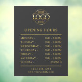 Modernes Elegantes Gray Gold | Geschäftsöffnungsze Fensteraufkleber (Blatt 3)