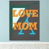Modernes, elegantes_green_grau_orange_Liebe-Mom_de Leinwanddruck (Insitu (Holzboden))