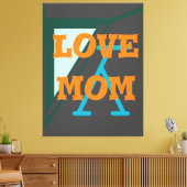 Modernes, elegantes_green_grau_orange_Liebe-Mom_de Leinwanddruck (Insitu (Wohnzimmer))