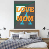 Modernes, elegantes_green_grau_orange_Liebe-Mom_de Leinwanddruck (Insitu (Schlafzimmer))