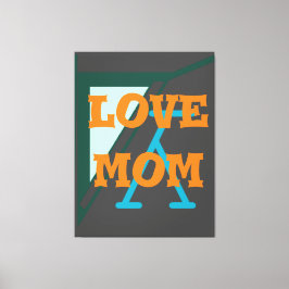 Modernes, elegantes_green_grau_orange_Liebe-Mom_de Leinwanddruck