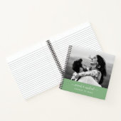 Modernes, elegantes Greenery Script-Foto Hochzeit Notizblock (Innenseite)