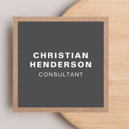 Modernes, elegantes Grey Kraft Paper Consultant Quadratische Visitenkarte